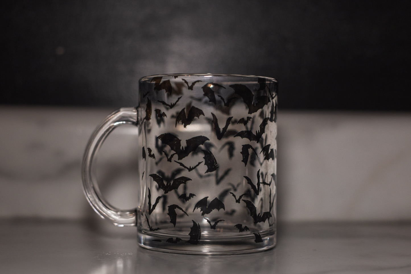 Bat Mug, Clear Glass, 11oz