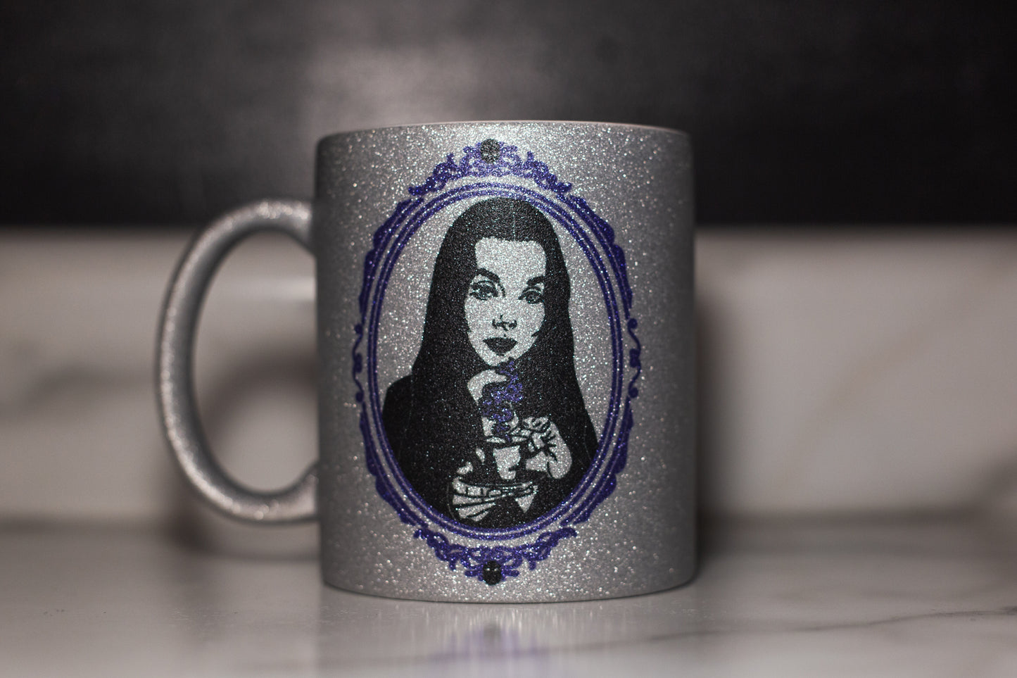 Morticia Glitter Mug, 11oz