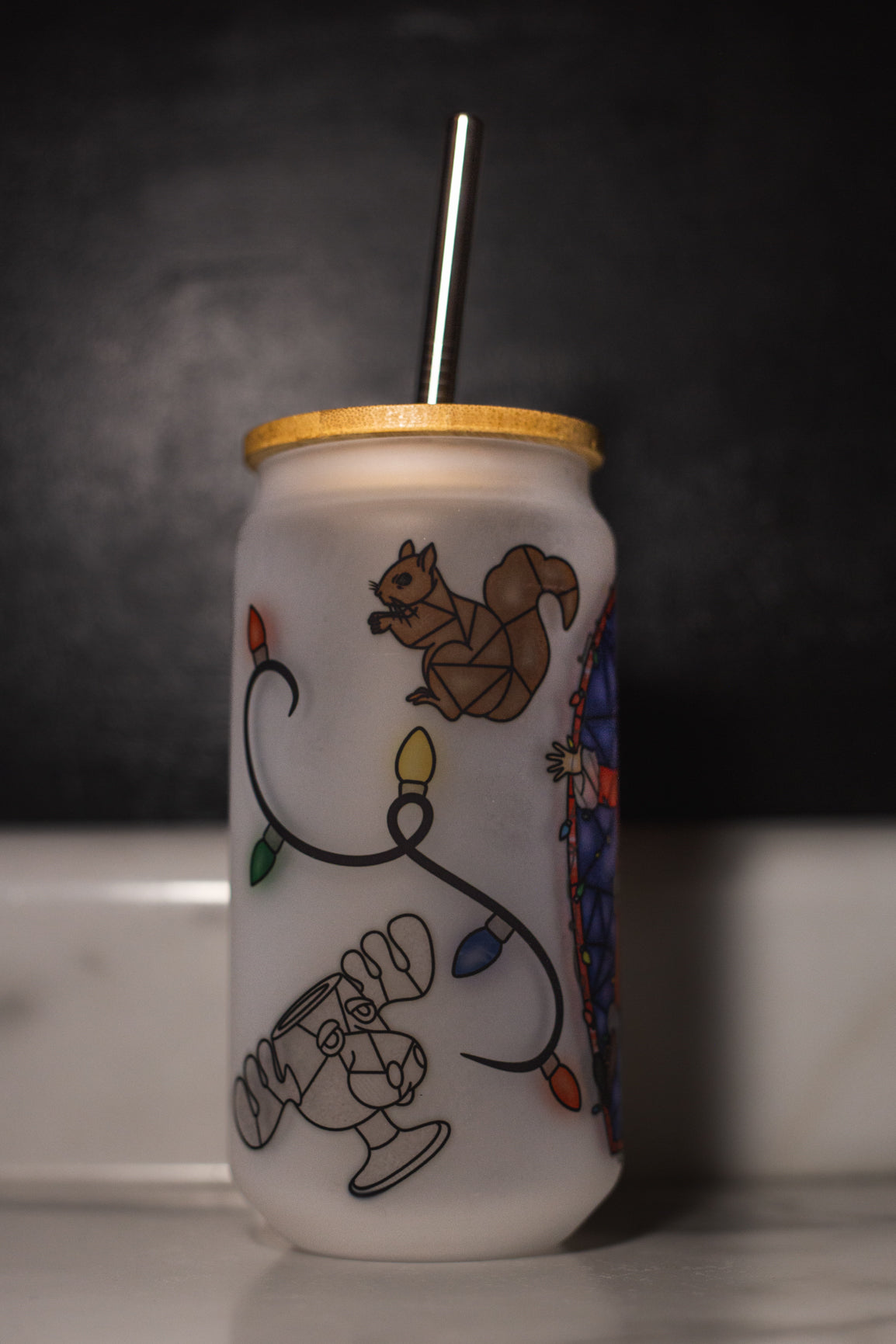 Christmas Vacation Cup, Frosted Glass, 16oz