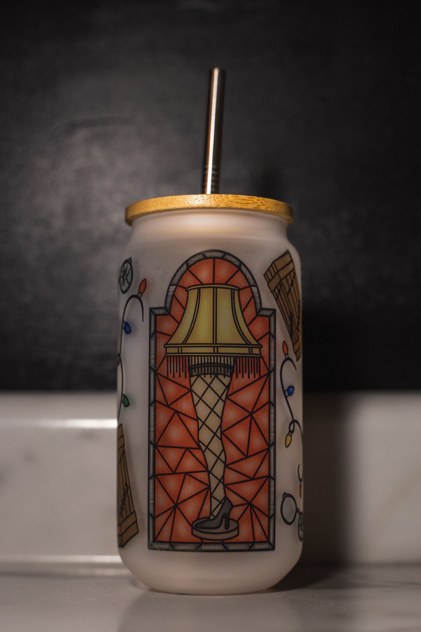 A Christmas Story Cup, Frosted Glass, 16oz