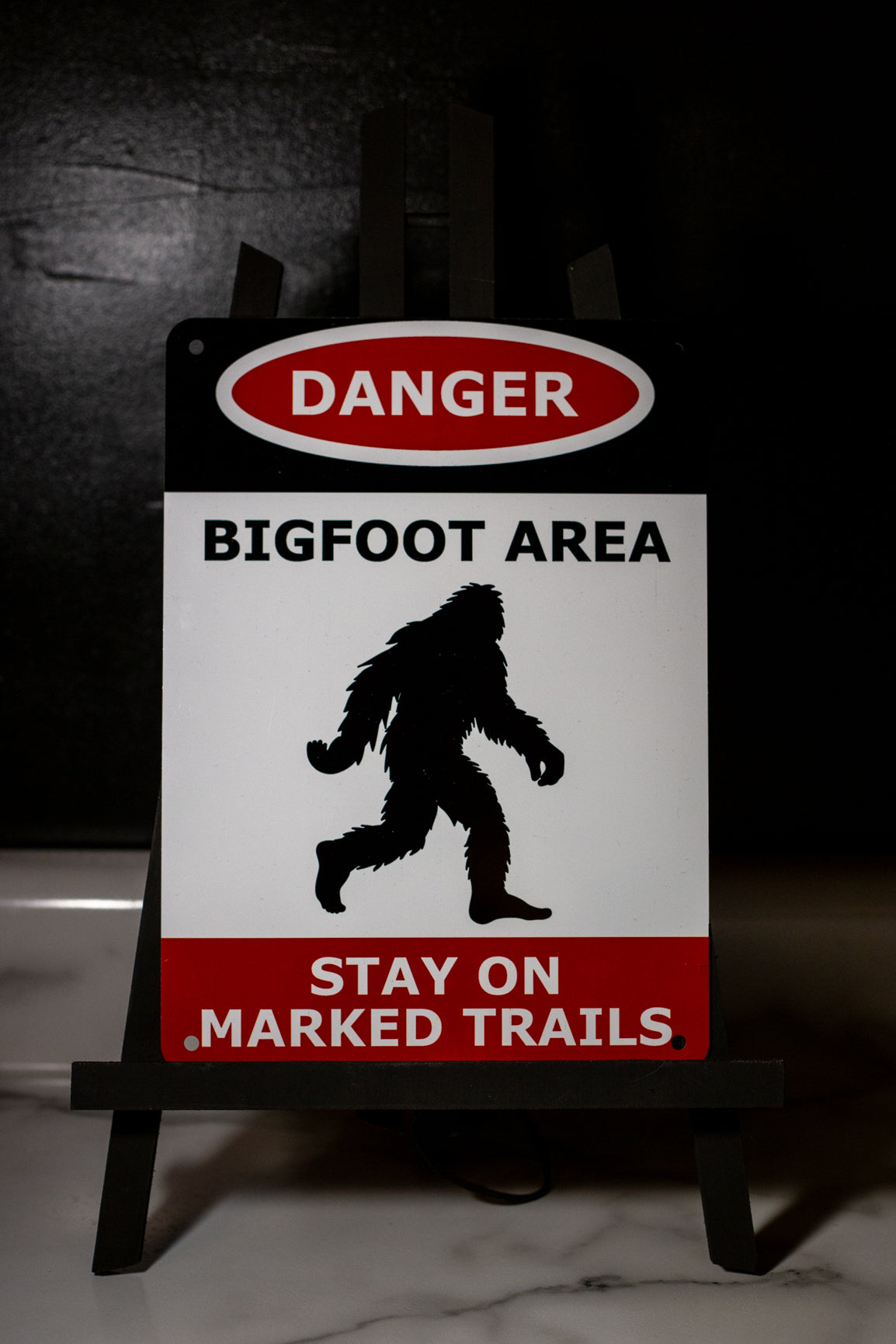 Danger Bigfoot Area, Metal Sign