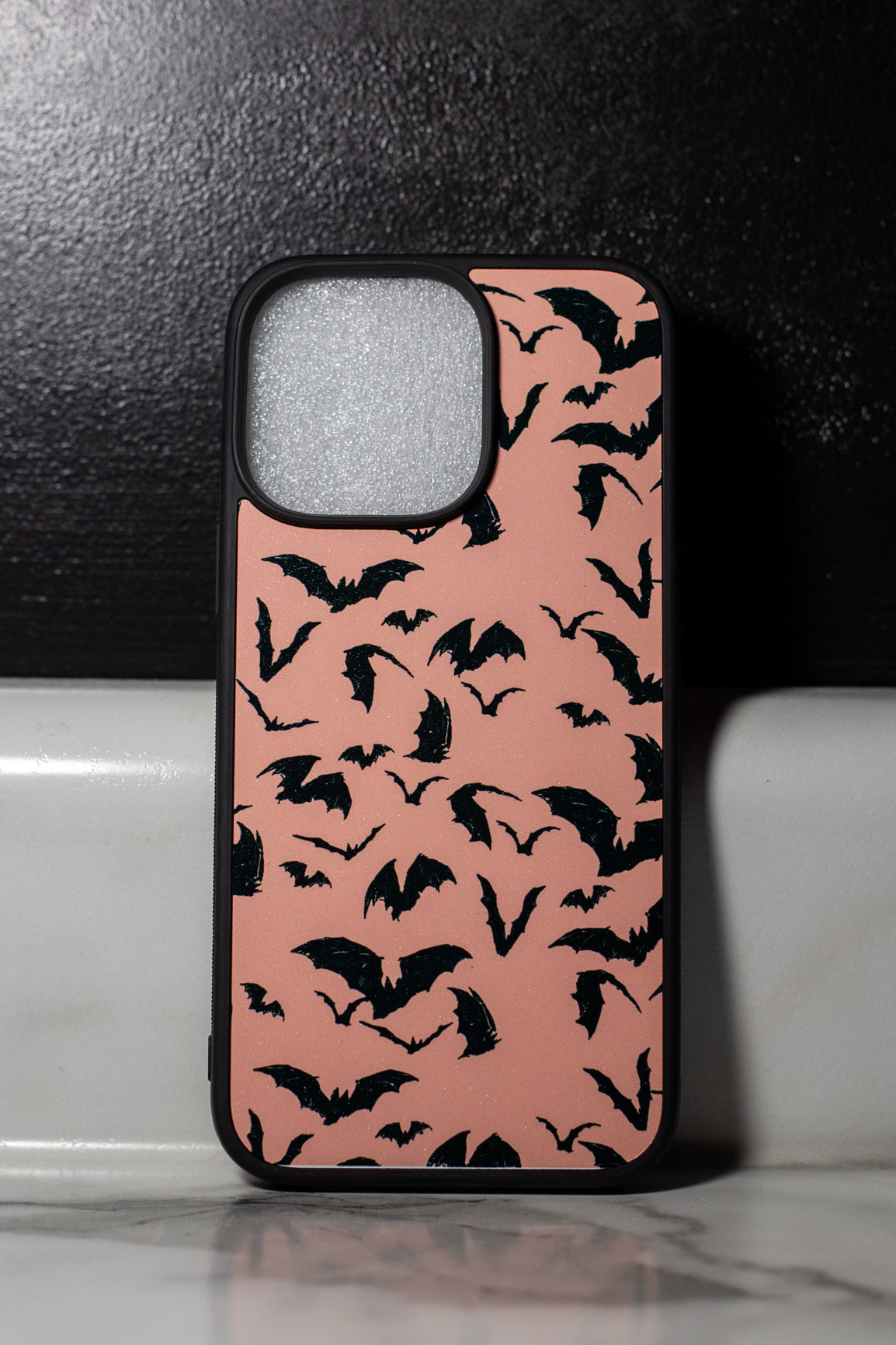 Bat (pink and black) iPhone 14 Pro Max Case