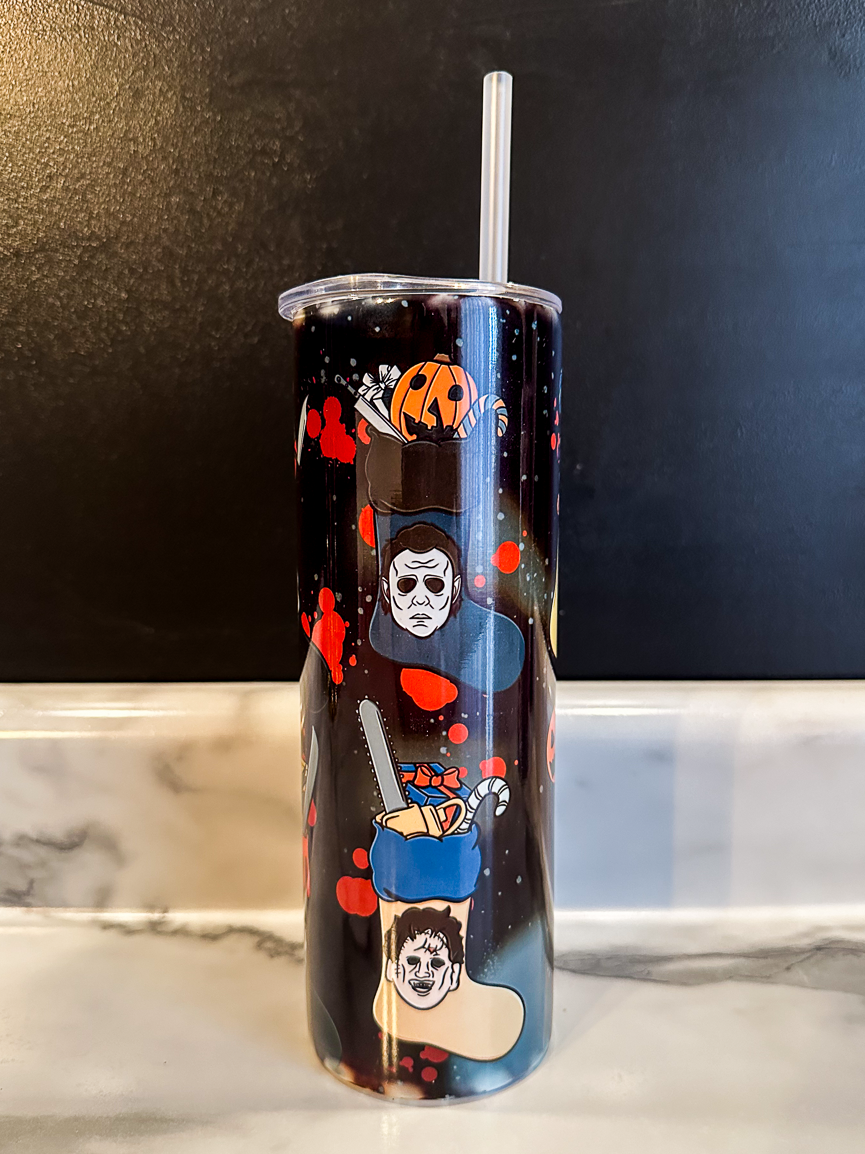Horror Christmas Stockings Tumbler, 20oz