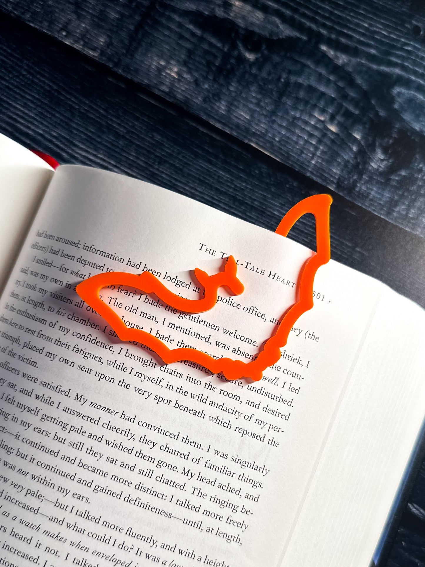 Acrylic Bat Bookmark, Orange