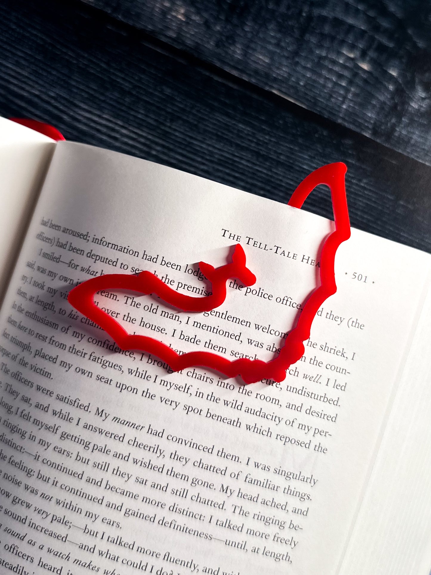 Acrylic Bat Bookmark, Red