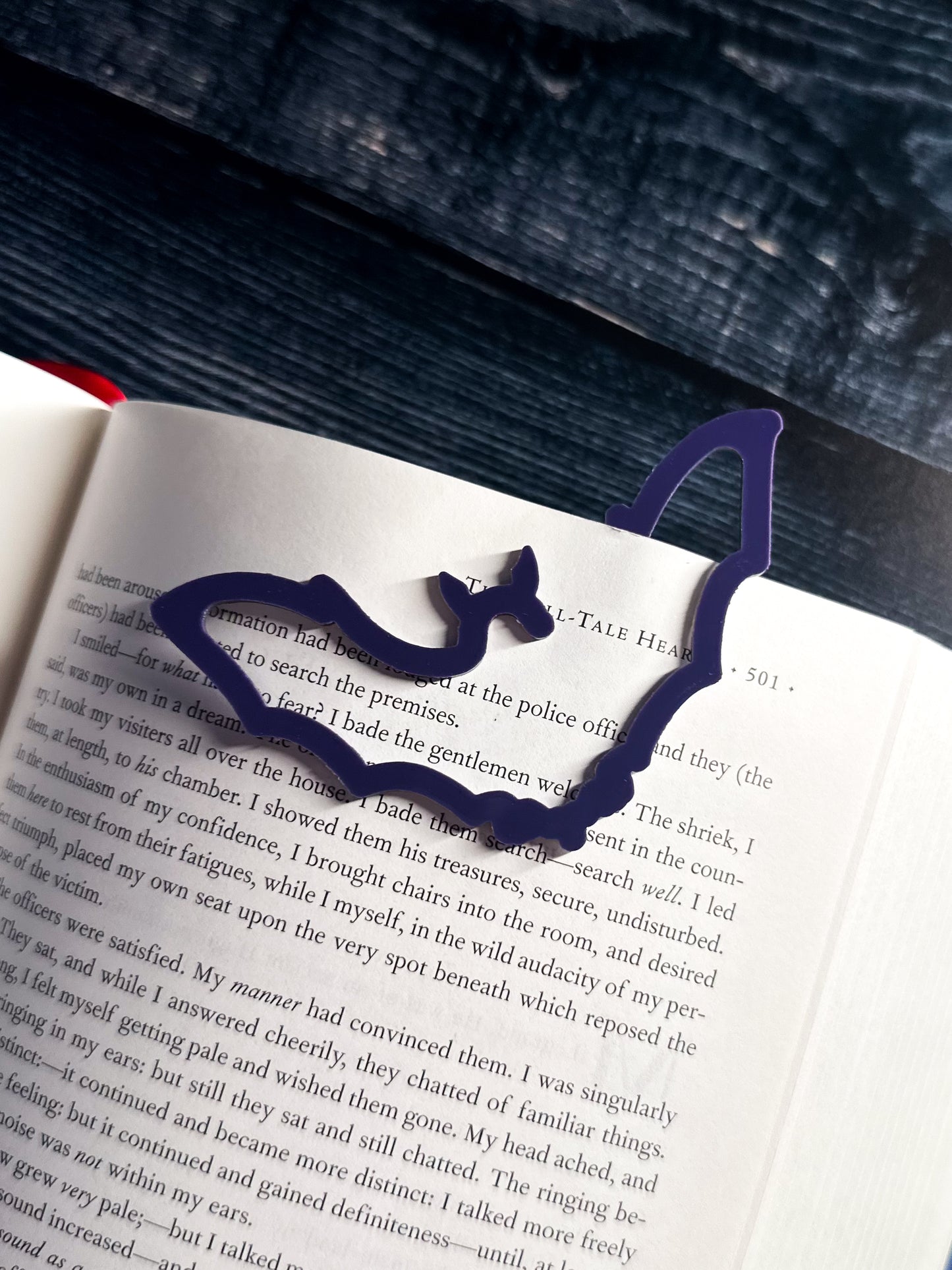 Acrylic Bat Bookmark, Purple