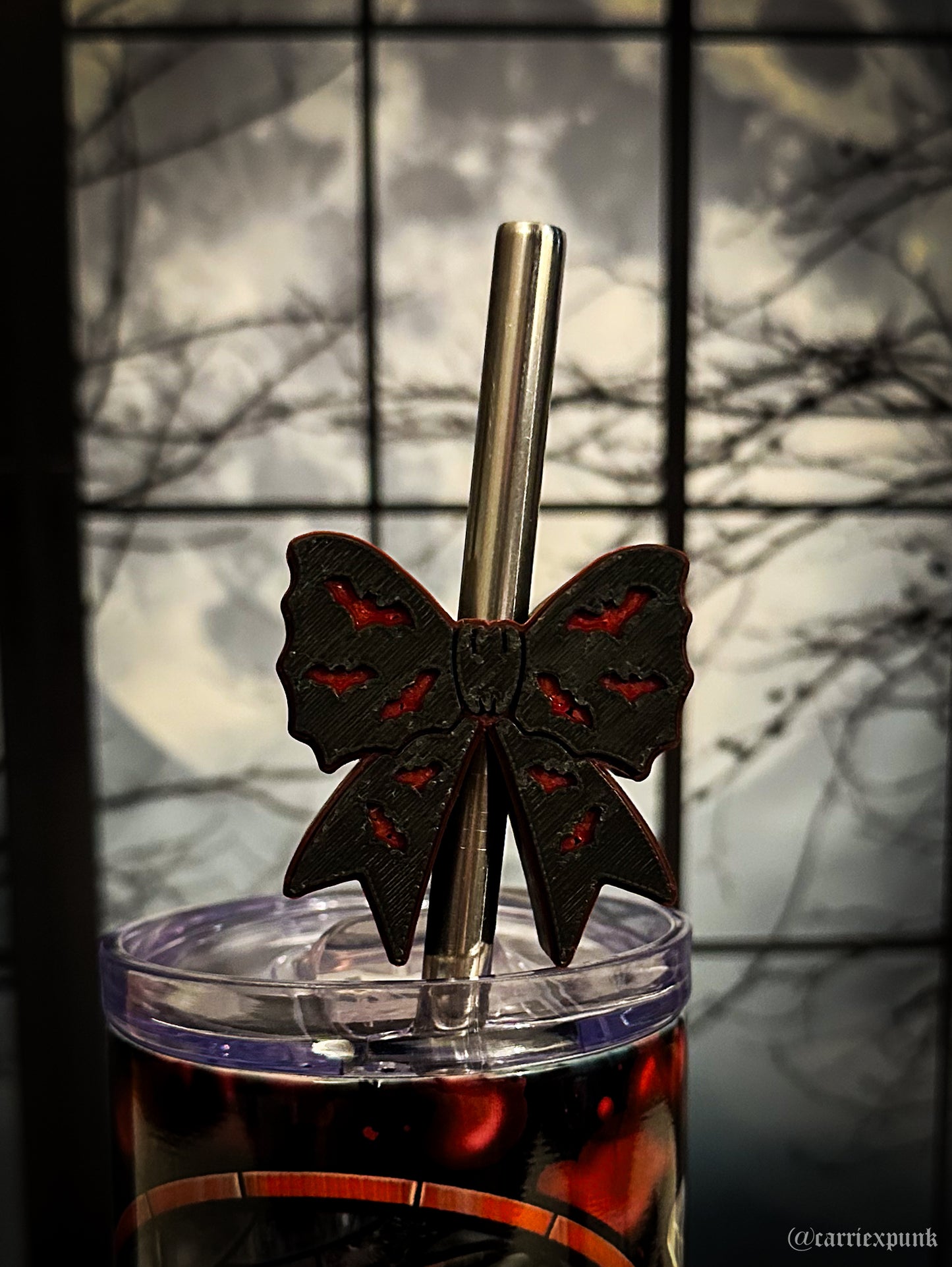 Bat Bow Straw Topper