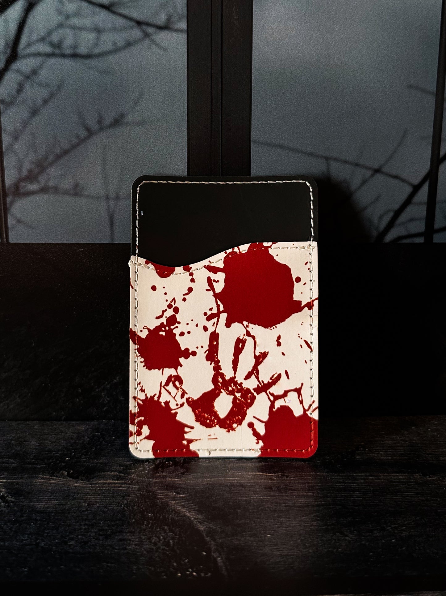 Blood Splatter Faux Leather Phone Card Wallet