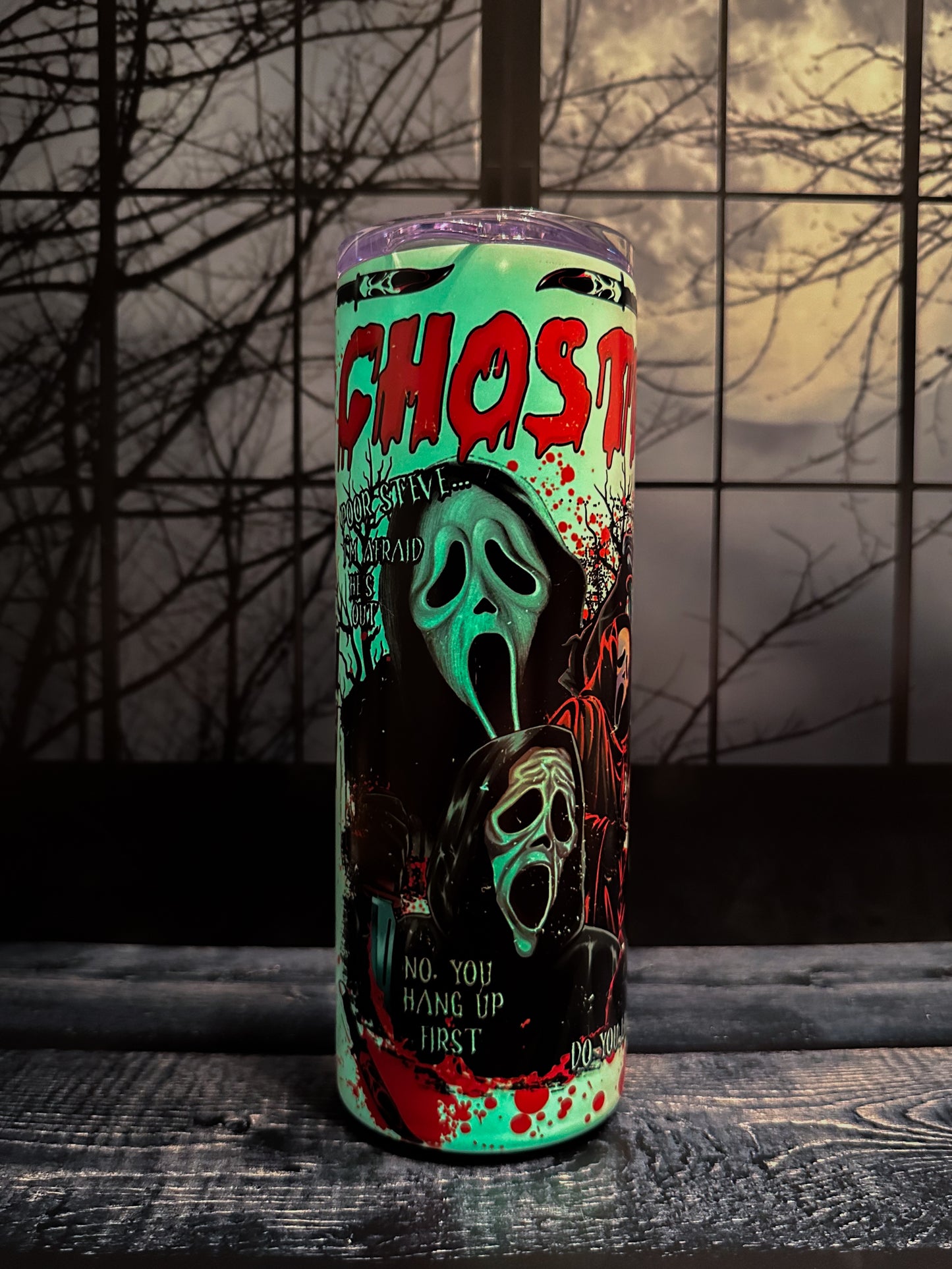 Ghostface Tumbler (Glow in the Dark), 20oz
