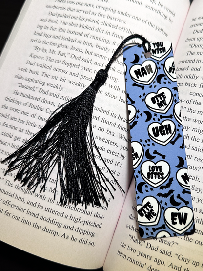Conversation Hearts Metal Bookmark