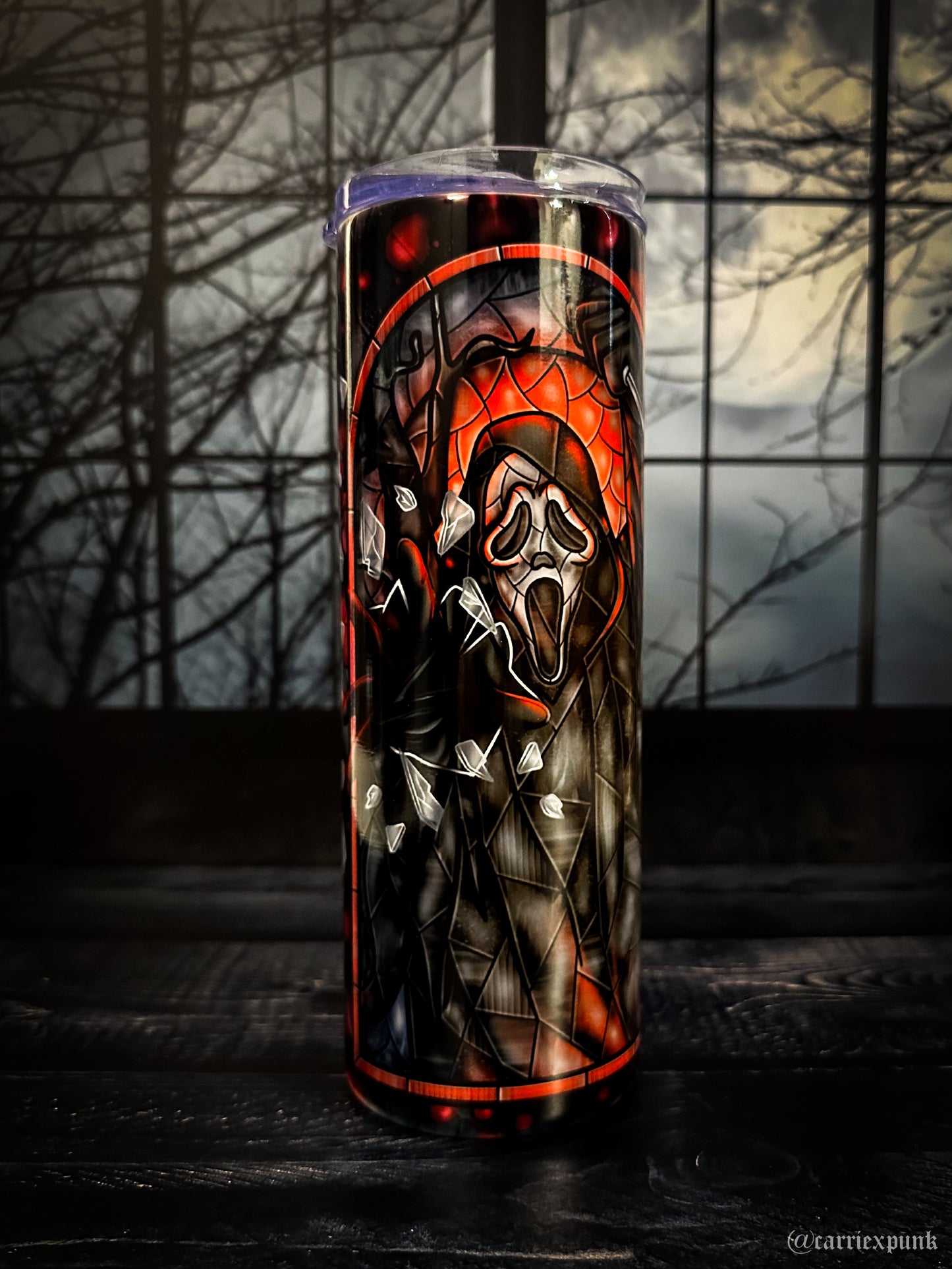 Ghostface Stained Glass Tumbler, 20oz