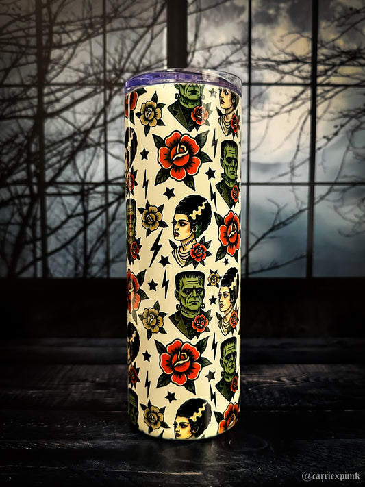 Traditional Frankenstein Couple Tumbler, 20oz