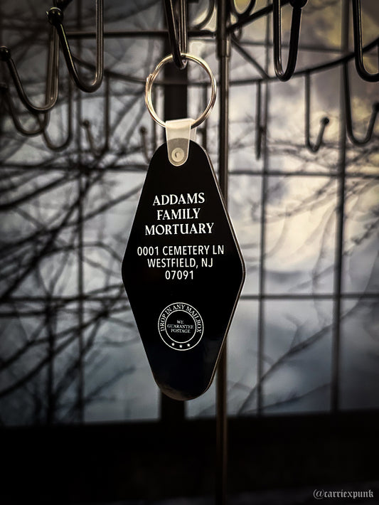 Addams Family Mortuary Keychain