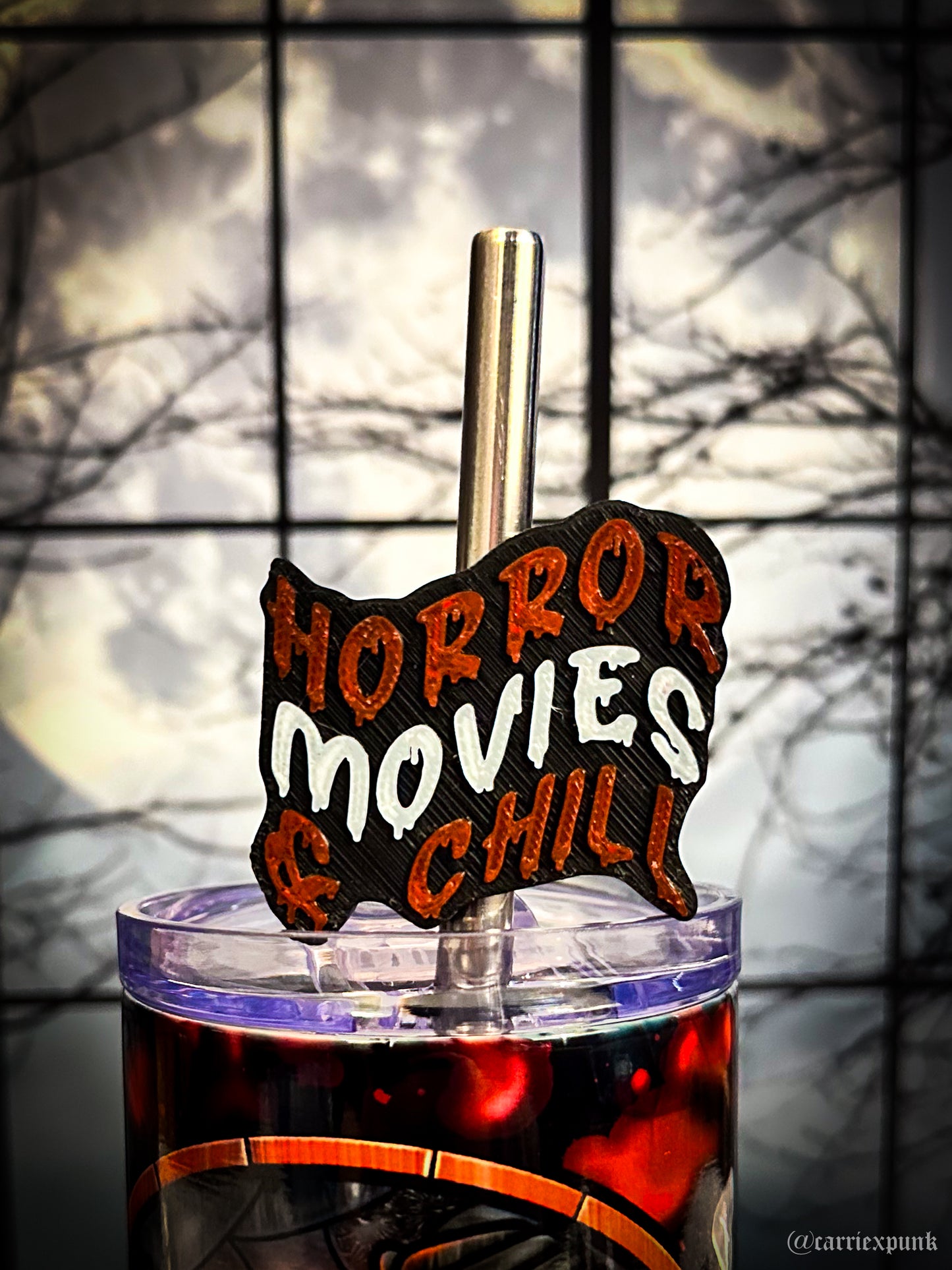 Horror Movies and Chill Straw Topper